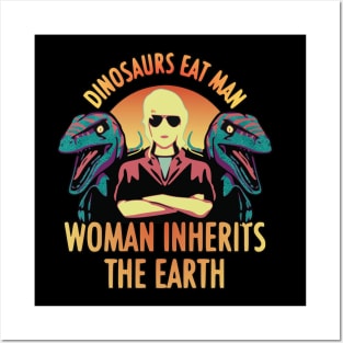 Dinosaurs Eat Man Woman Inherits The Earth (Sunset Edition) Posters and Art